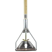 Zephyr 16089 Janitor Mop Stick, 54 in L, Wing Nut Screw Clamp, Lacquered WoodMetal, Silver 16089L